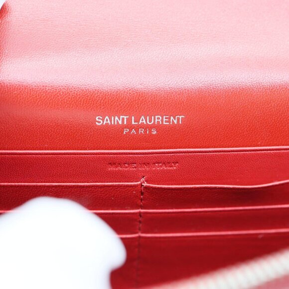 Yves Saint Laurent  Kate Tassel Crocodile Embossed Leather Crossbody Bag Red - Picture 12 of 12